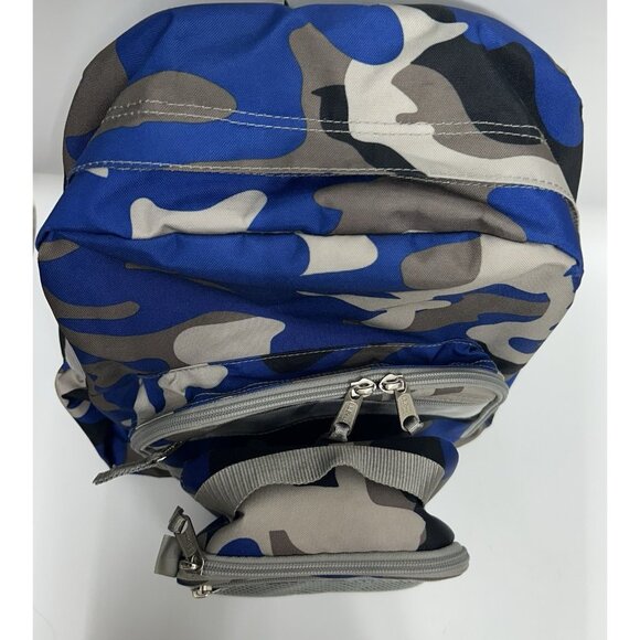 LL Bean Backpack Book Pack Lunchbox SET School Travel Bag Blue Camouflage - Picture 3 of 9